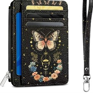 Butterfly Design Black Phone Wallet Case